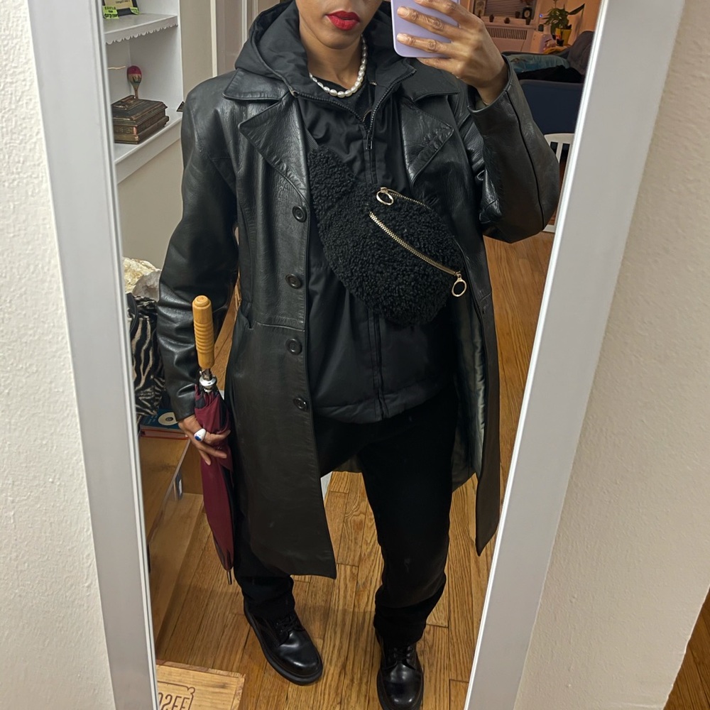 Long leather coat